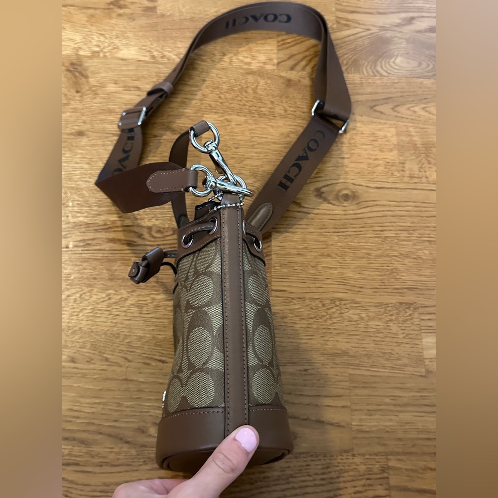 NWOT Coach Mini Bucket Bag In Signature Brown and Tan Canvas - Picture 9 of 15